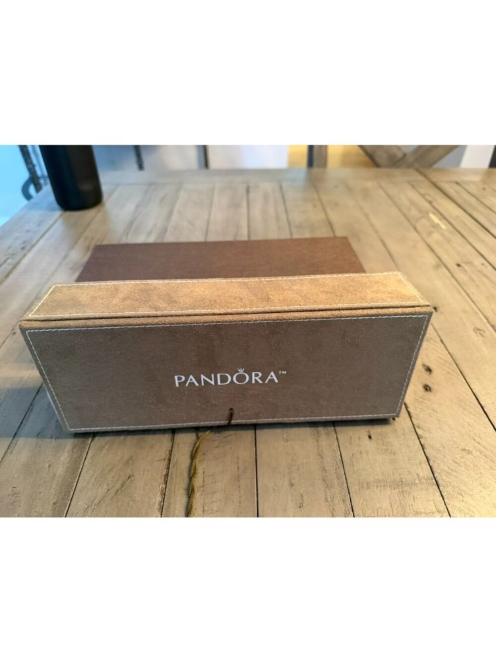 NEW Pandora Brown Suede Jewelry Box with Inserts and Wrap Tie Closure